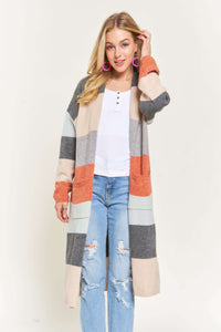 Charcoal Rust Color Block Cardigan * on sale