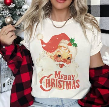 Vintage Santa Christmas Graphic Tee