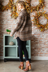 Coffee Plaid flannel jacket * on sale