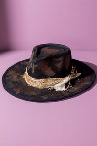 Vintage Versatile Shapeable Cowgirl & Fedora Hat: BLACK