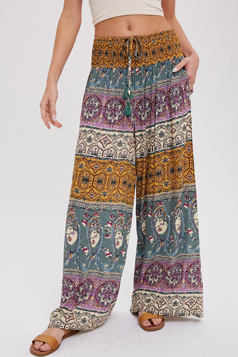 Boho Wide Leg Pants * on sale