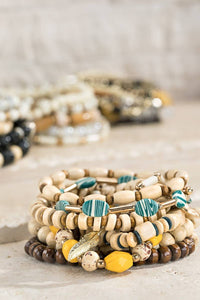 Multi Stranded Mixed Beads Bracelet