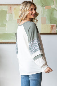 Sage blocked long sleeve