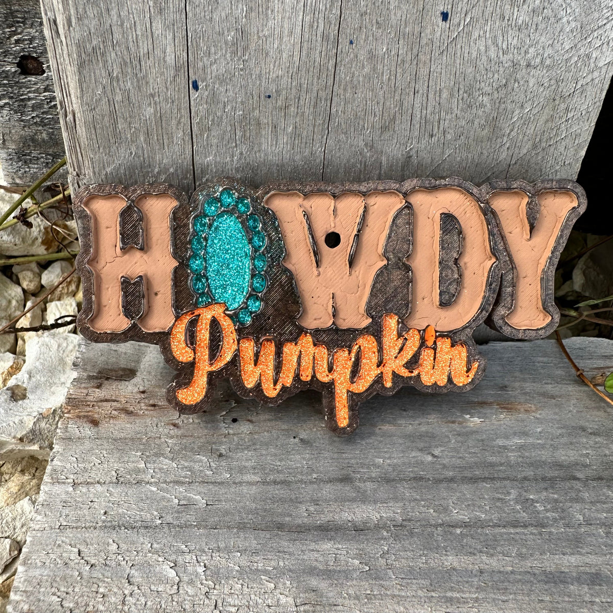 Howdy Pumpkin car freshie