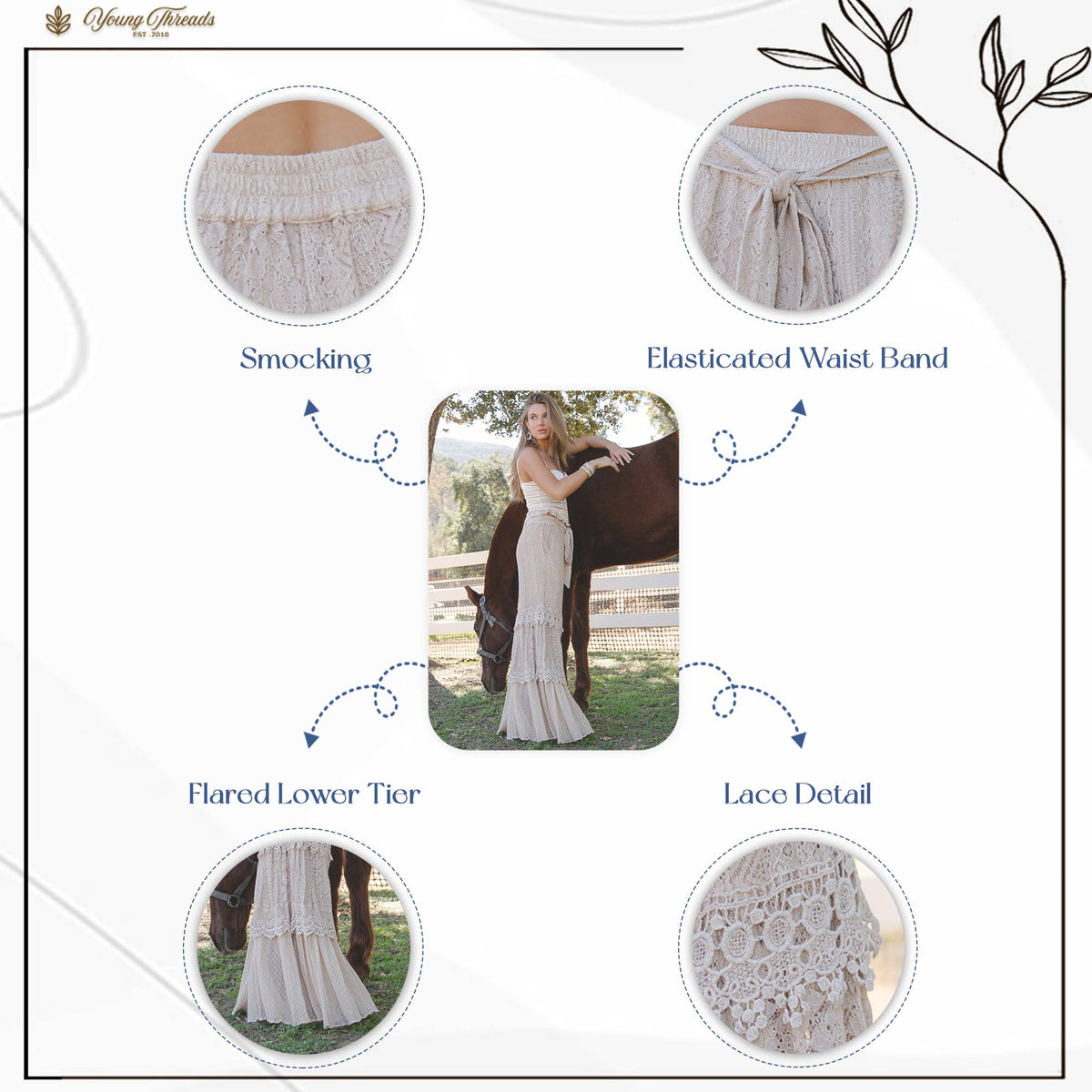 ** PRE-ORDER ARRIVES JULY 20TH** Desert Dream Cloud Pants Tiered Lace