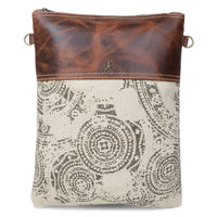 Canvas  Leather Women's Crossbody Purse - Umber