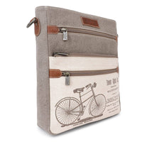 Canvas  Leather Women Crossbody Bag - Timberwolf/Taupe