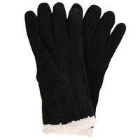 Solid with Lurex Cable Knit Winter Gloves