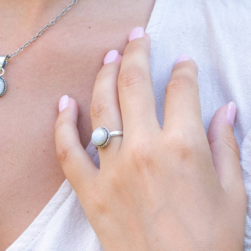 Kashi Semiprecious Small Stone Ring - Moonstone
