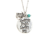 "Sweeter than sweet tea" stamped necklace