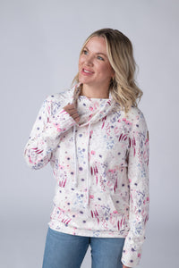 Wildflower Gardens Funnel Neck Long Sleeve S- 2XL