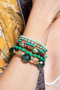 6 Layered Boho Multi Layered Stacked Bracelet Deep Blue Sea