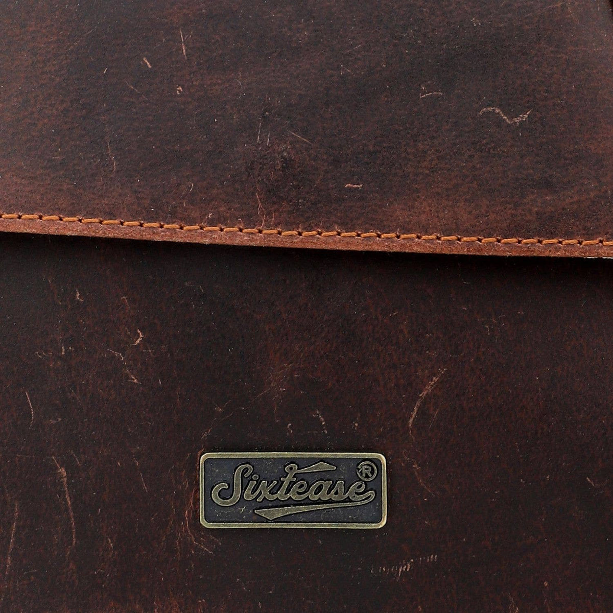 Rustic Leather Women's Crossbody Bag - Cherry