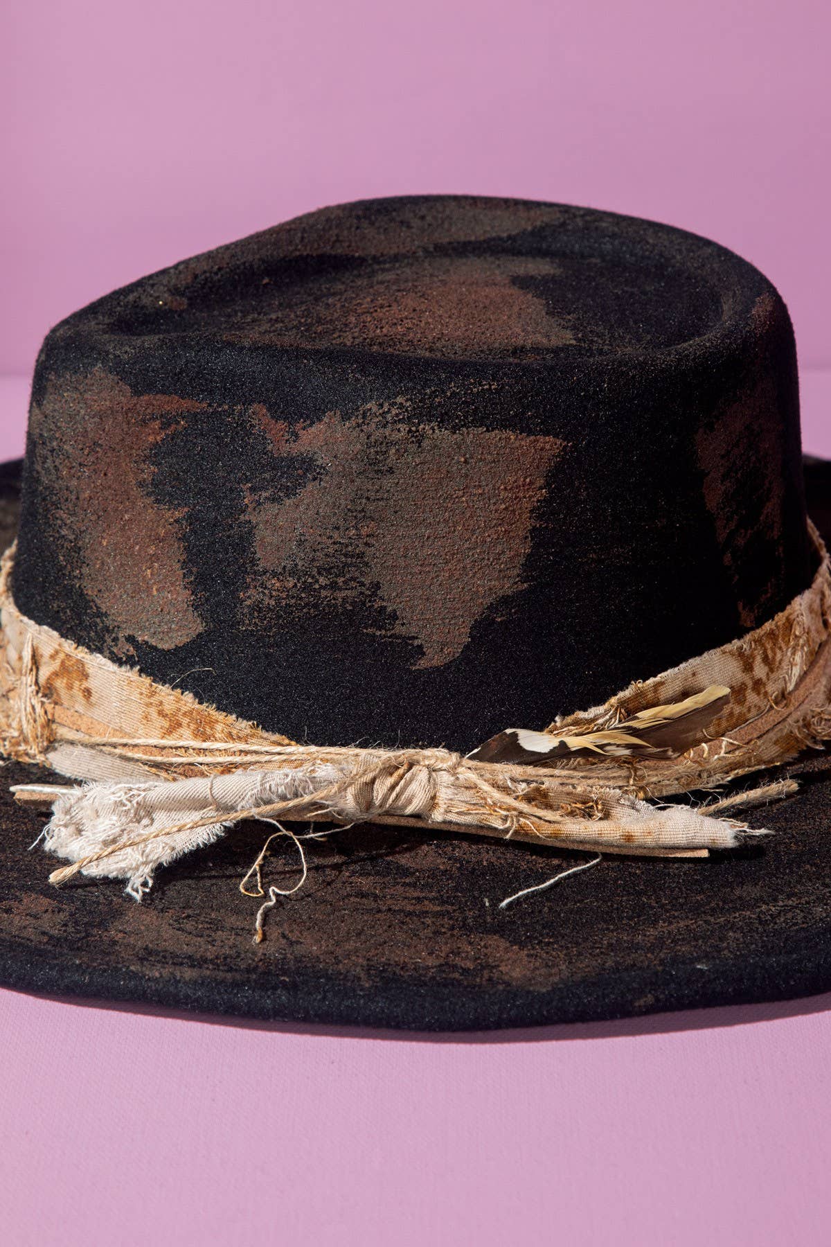 Vintage Versatile Shapeable Cowgirl & Fedora Hat: BLACK