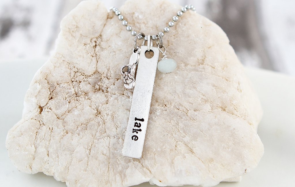 "Lake" stamped necklace