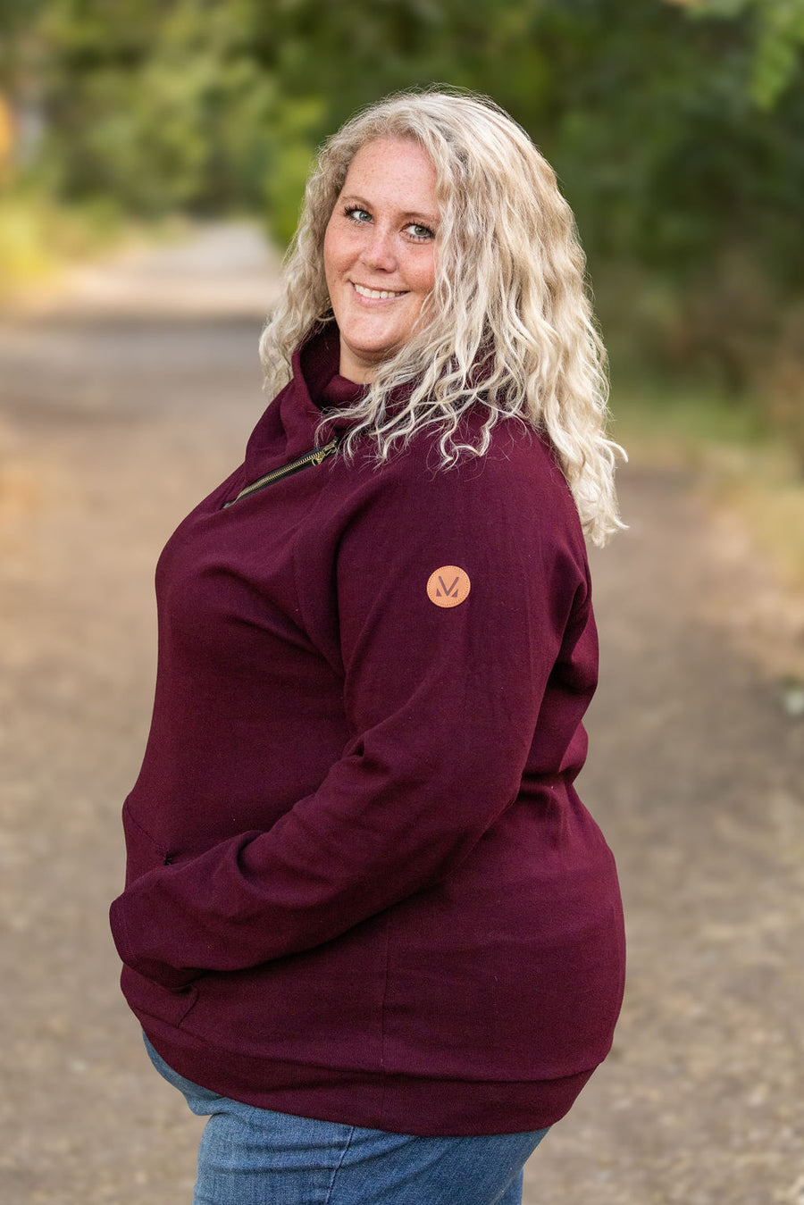 Burgundy Asymmetrical Cowl Sweater