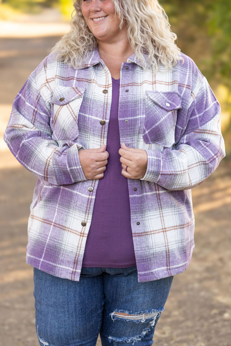 Lilac Plaid flannel jacket