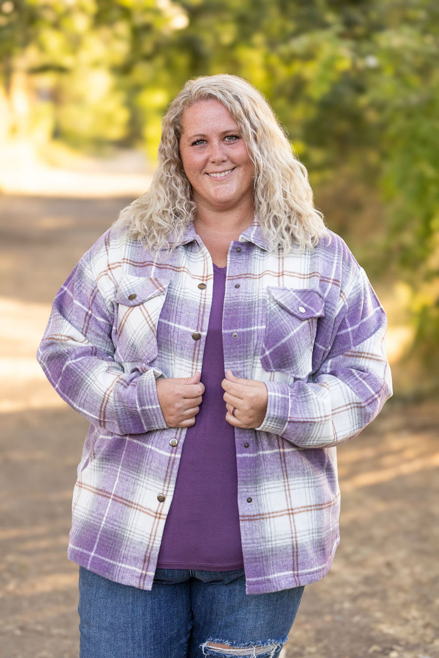 Lilac Plaid flannel jacket *