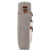 Canvas  Leather Women Crossbody Bag - Timberwolf/Taupe