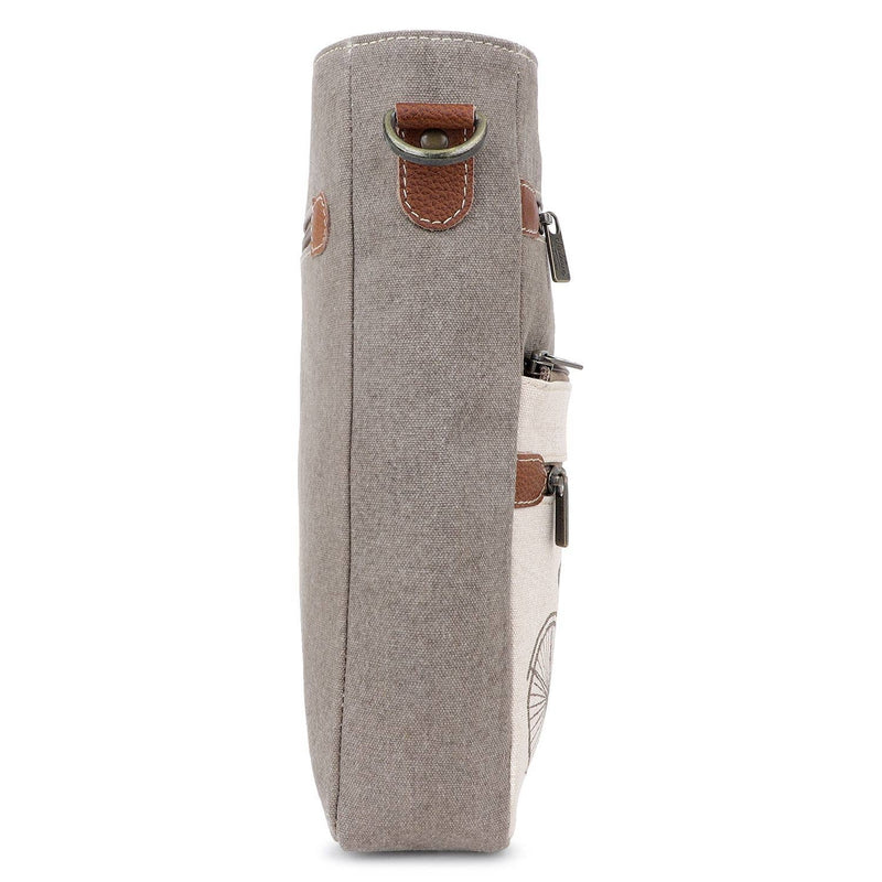 Canvas  Leather Women Crossbody Bag - Timberwolf/Taupe
