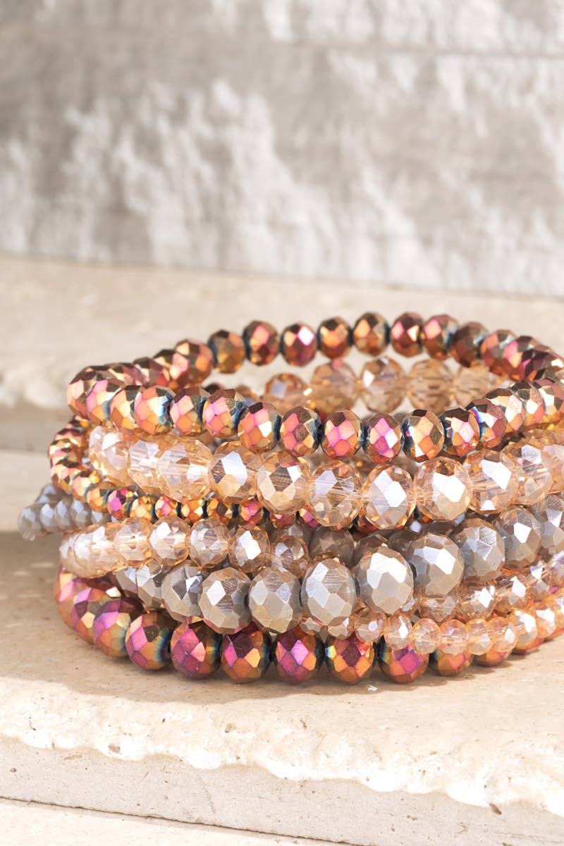Glass Bead 9 Set Bracelet