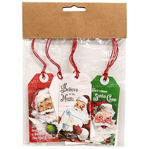 6/Set, Vintage Santa Gift Tags