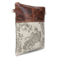 Canvas  Leather Women's Crossbody Purse - Umber
