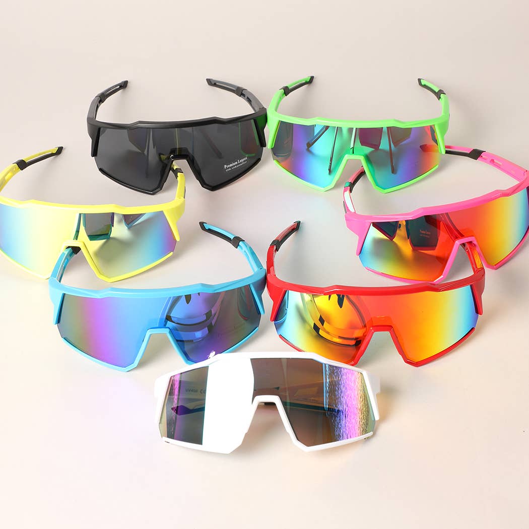 Solid Color Frame Tinted Lenses Sport Sunglasses
