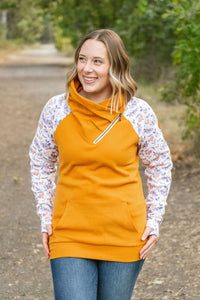 Marigold and Floral Zip Cowl Long Sleeve