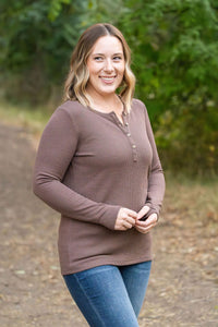 Mocha Henley Long Sleeve Shirt