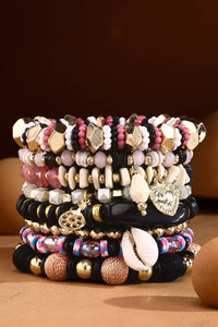 8-Strand Stretch Bracelet with Cowrie Shell Charms