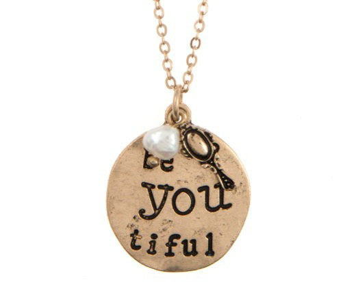 "Be YOU tiful" stamped necklace *