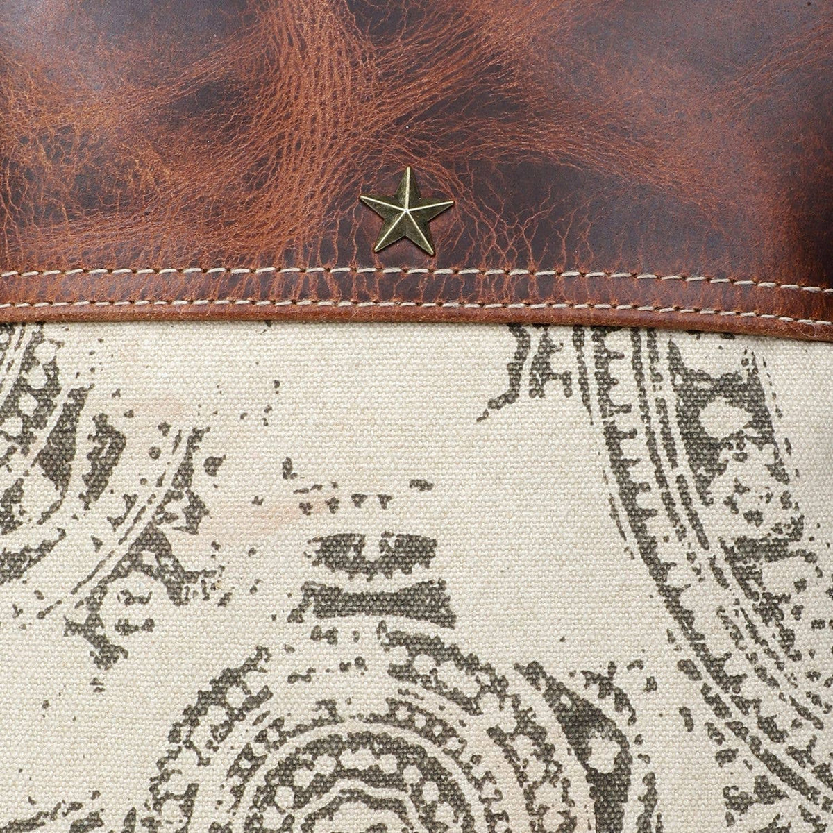 Canvas  Leather Women's Crossbody Purse - Umber