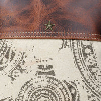 Canvas  Leather Women's Crossbody Purse - Umber