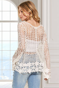 EVERYDAY CROCHET BLOUSE TOP: Beige