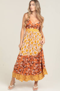 V NECK TWIST FRONT CUT OUT  MAXI