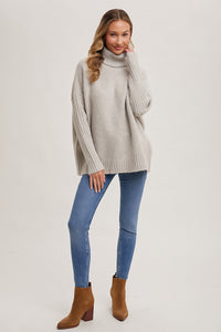 Cream Turtle Neck Oversized Sweater