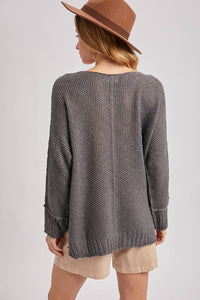 REVERSE SEAM LOOSE FIT SWEATER