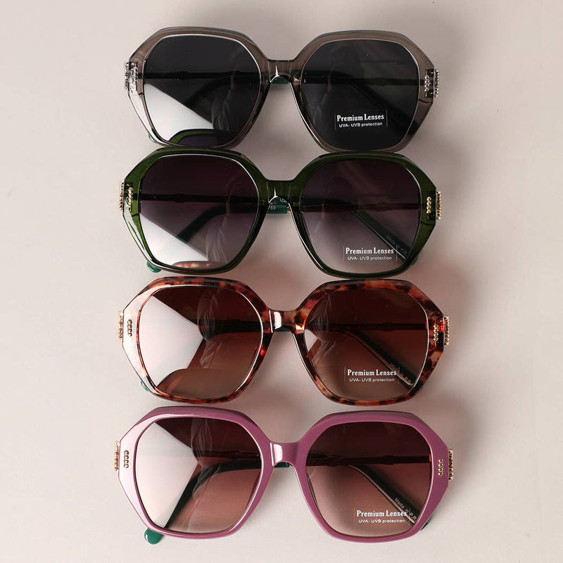 Hexagon Multi-Toned Large Lenses Sunglasses