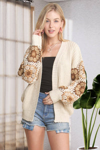 CROCHET SLEEVE SWEATER CARDIGAN