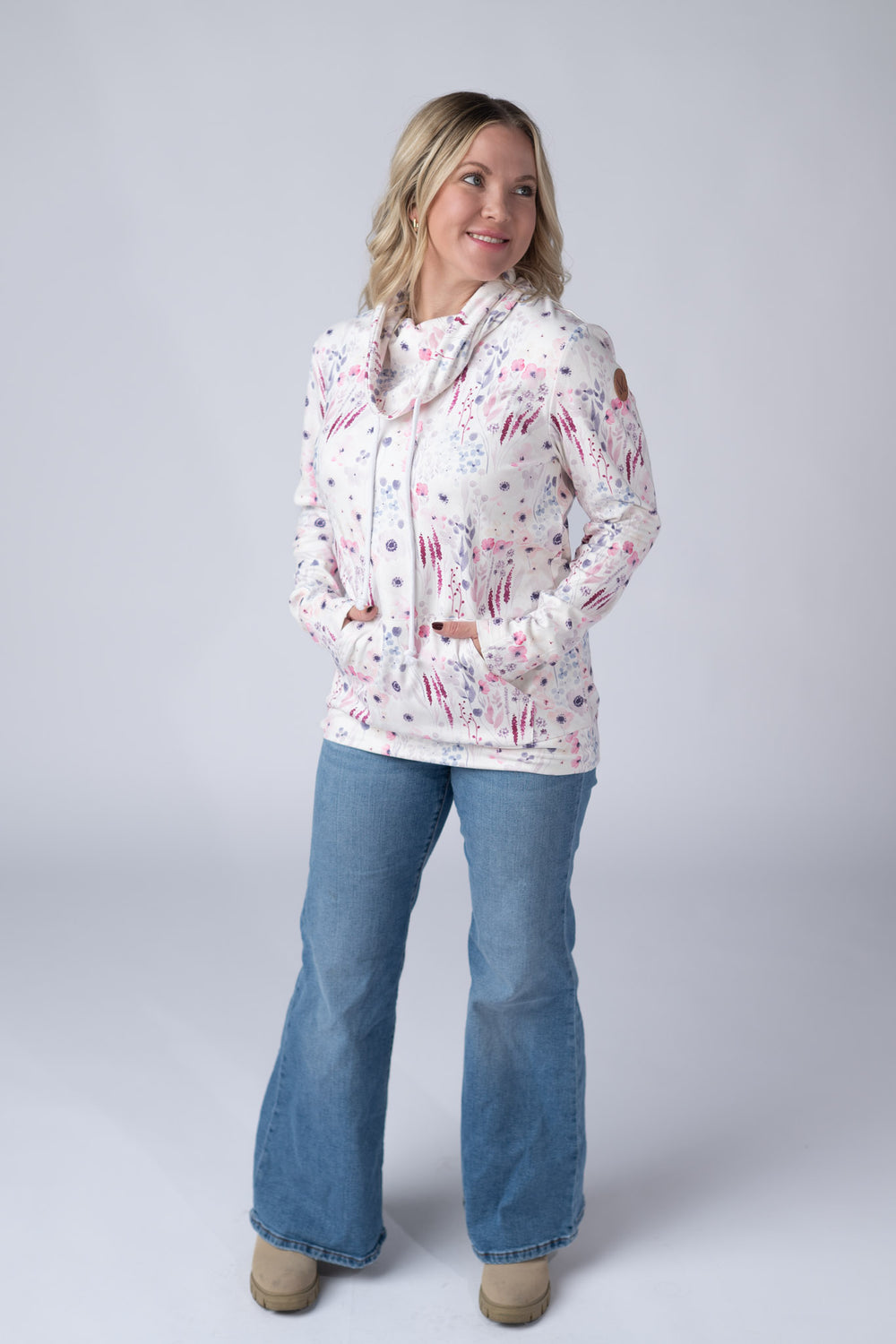 Wildflower Gardens Funnel Neck Long Sleeve S- 2XL