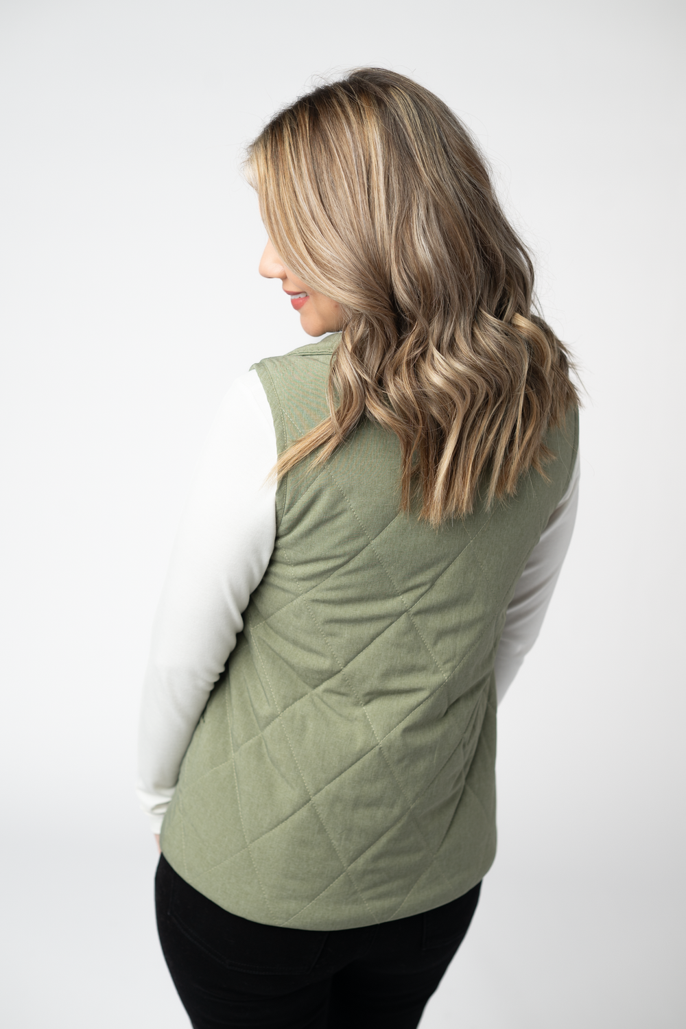 REMY ZIP UP VEST JACKET- sage