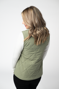 REMY ZIP UP VEST JACKET- sage