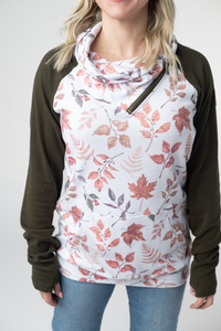Zoey Zip Cowl Neck Long Sleeve Autumn Leaves