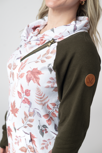 Zoey Zip Cowl Neck Long Sleeve Autumn Leaves