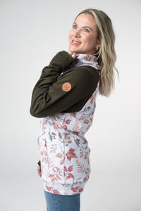 Zoey Zip Cowl Neck Long Sleeve Autumn Leaves