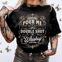 DOUBLE SHOT OF WHISKEY GRAPHIC TEE *