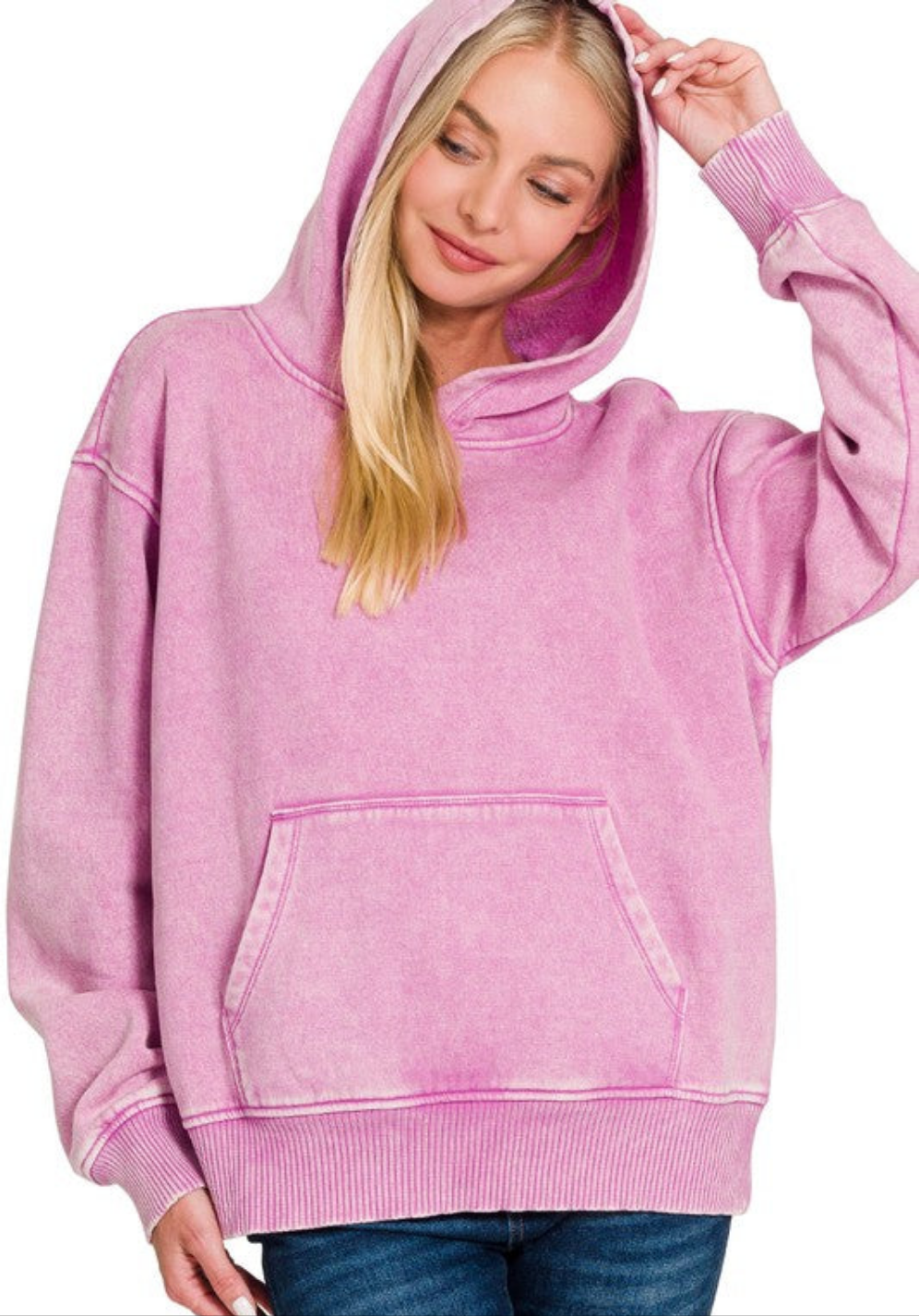 Mauve Long Sleeve Sweater Hoodie