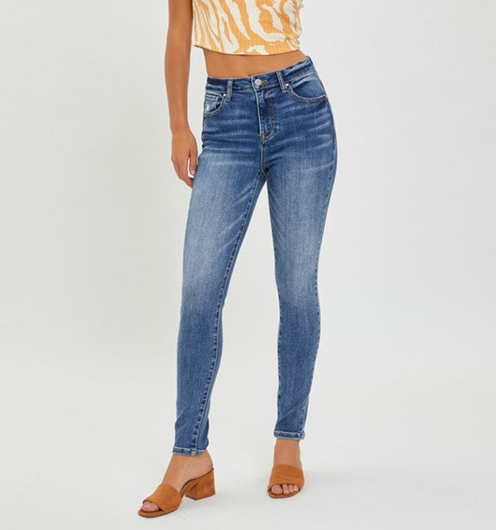 Mid Rise Ankle Skinny Jeans by Risen