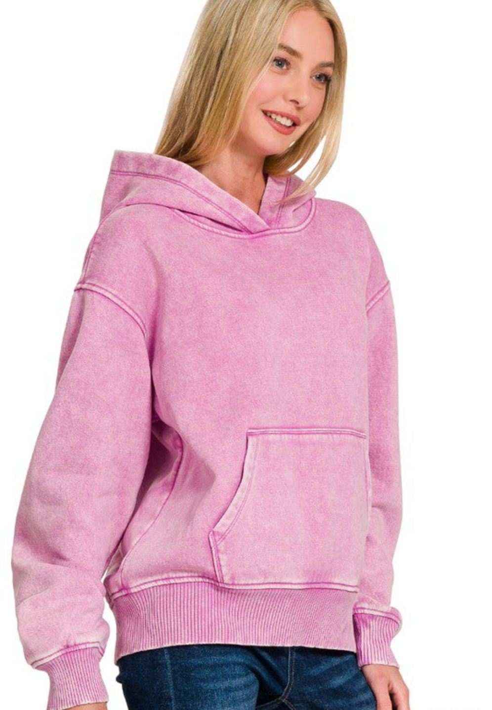 Mauve Long Sleeve Sweater Hoodie